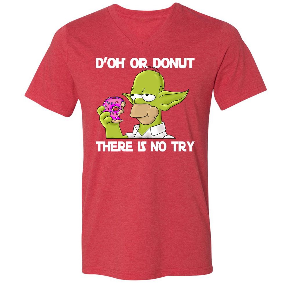 Unisex V-Neck T-Shirt - 2MYUGHFX - Heather Red - 16