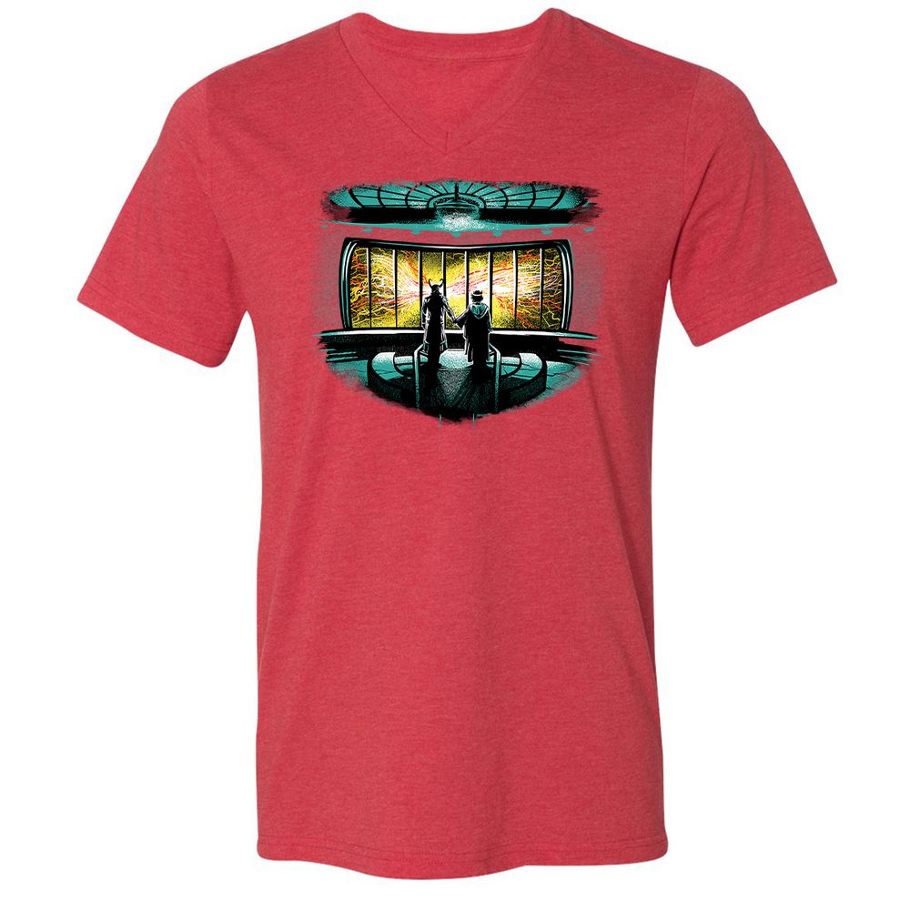 Unisex V-Neck T-Shirt - Z7SWCT78 - Heather Red - 16