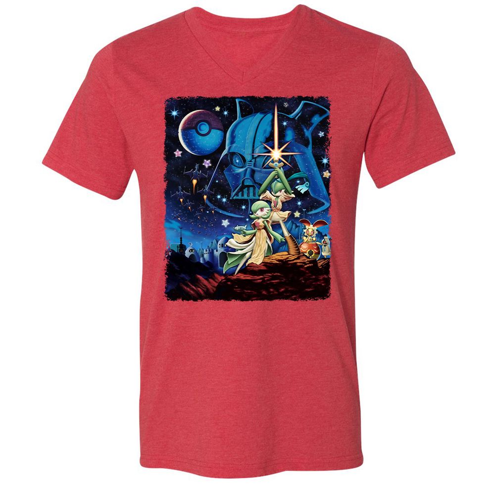 Unisex V-Neck T-Shirt - 72AAMFNZ - Heather Red - 16