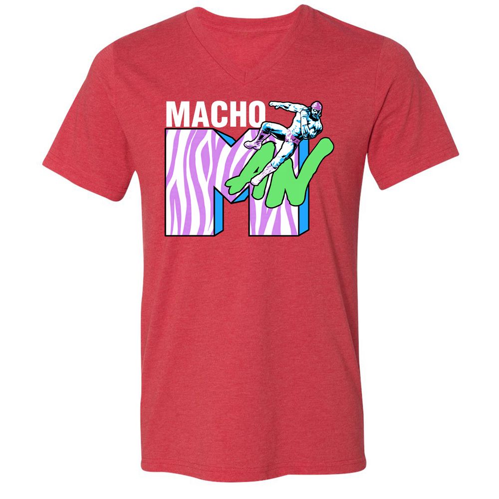 Unisex V-Neck T-Shirt - 8HRYNJ3D - Heather Red - 16
