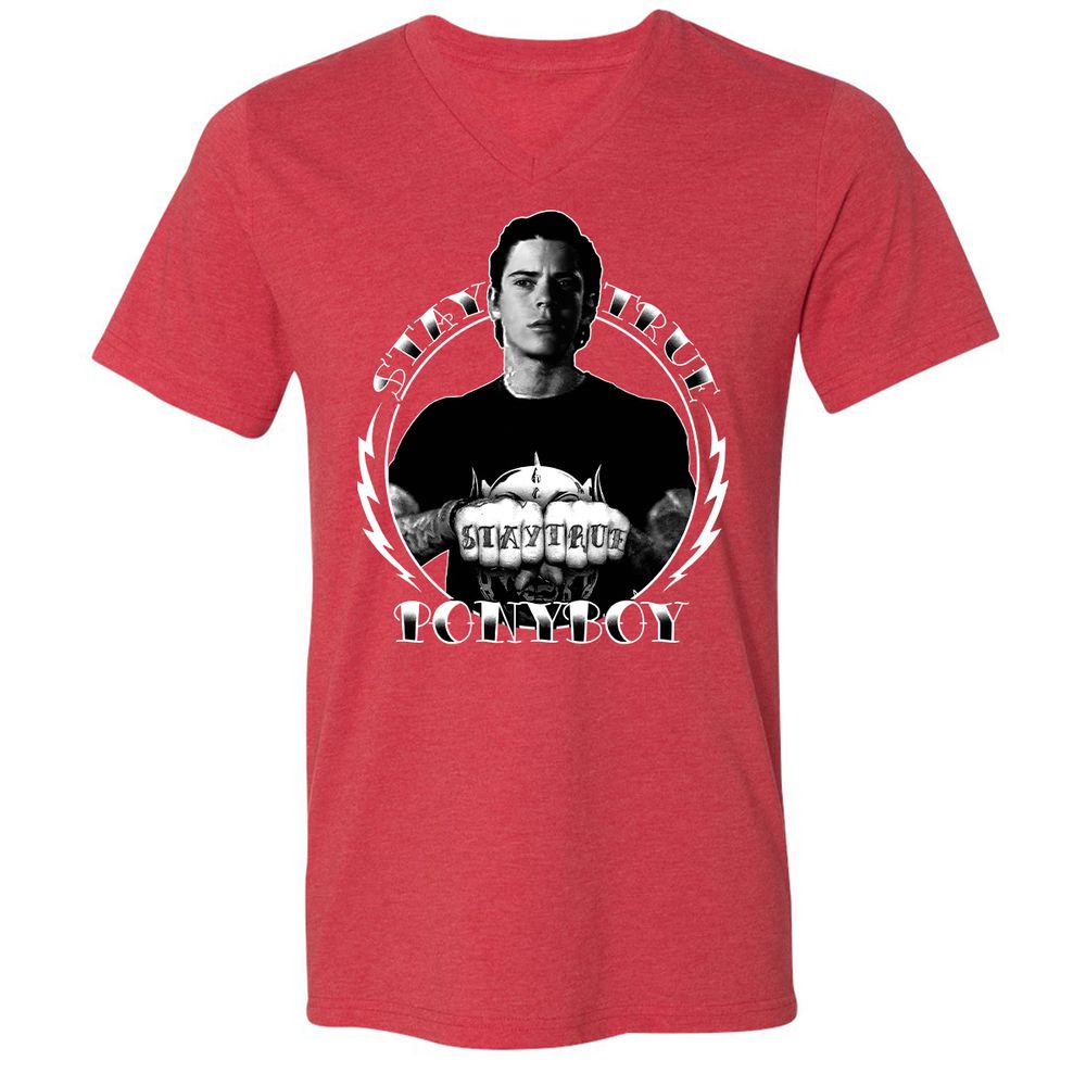 Unisex V-Neck T-Shirt - VDPX45DT - Heather Red - 16