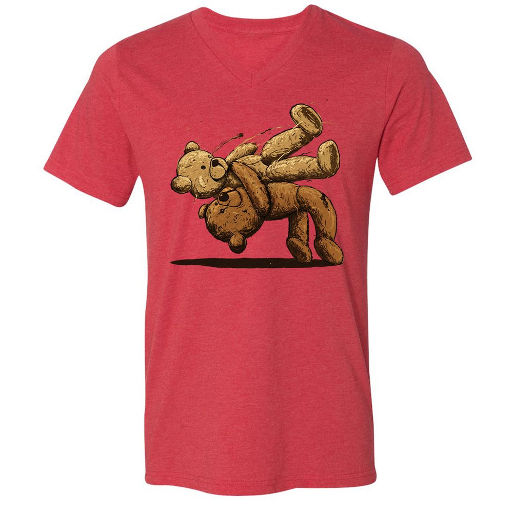 Unisex V-Neck T-Shirt - SS2E5J73 - Heather Red - 16