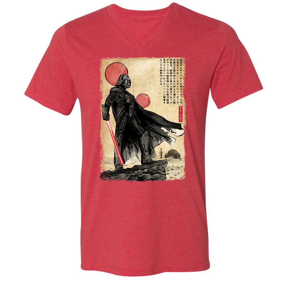 Unisex V-Neck T-Shirt - 9863N7FT - Heather Red - 16