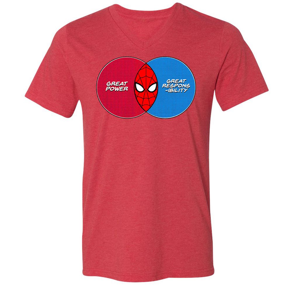 Unisex V-Neck T-Shirt - CLXW9Q4P - Heather Red - 16