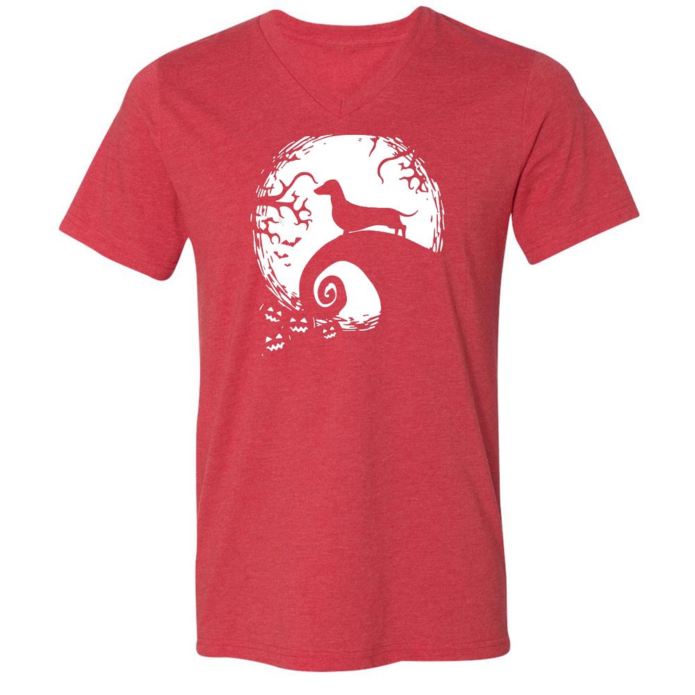 Unisex V-Neck T-Shirt - M6GEFL3Y - Heather Red - 16