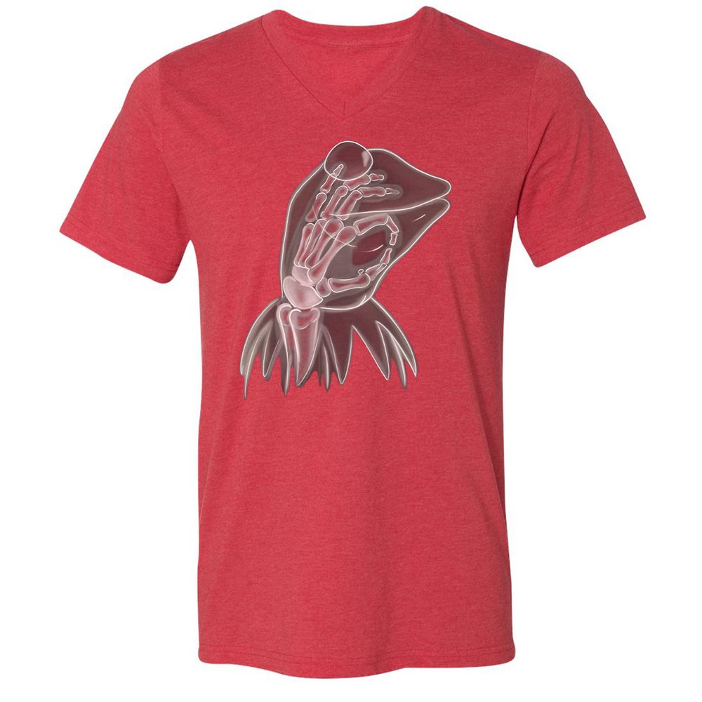 Unisex V-Neck T-Shirt - Z2Z55139 - Heather Red - 16