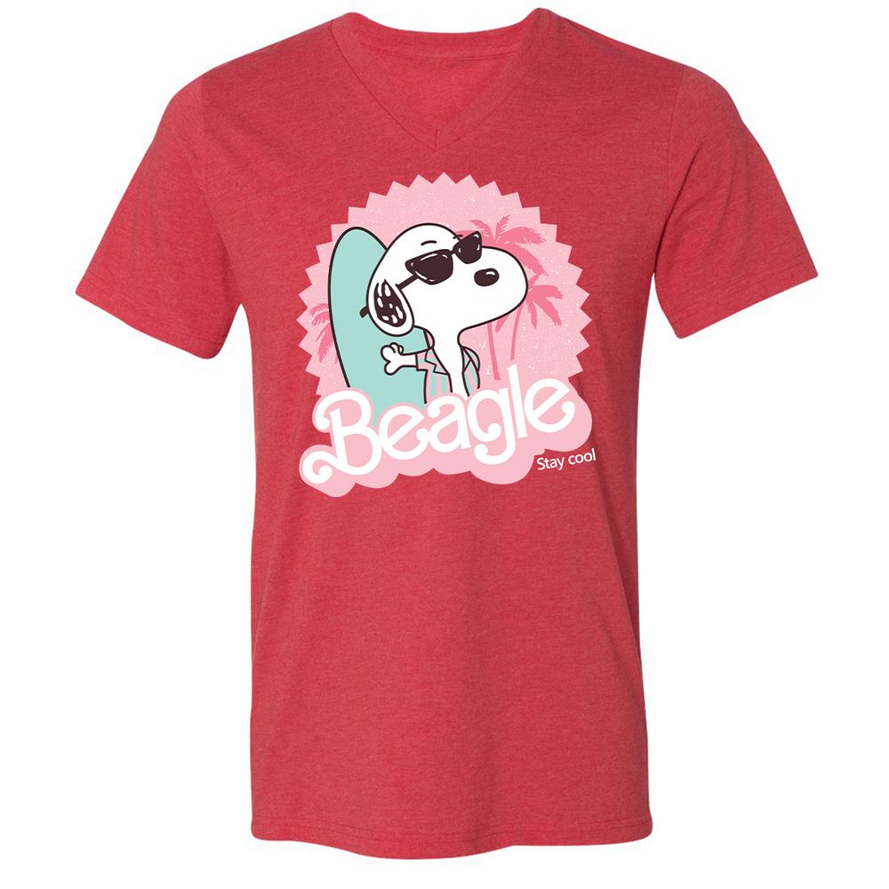 Unisex V-Neck T-Shirt - MP4NN8EC - Heather Red - 16