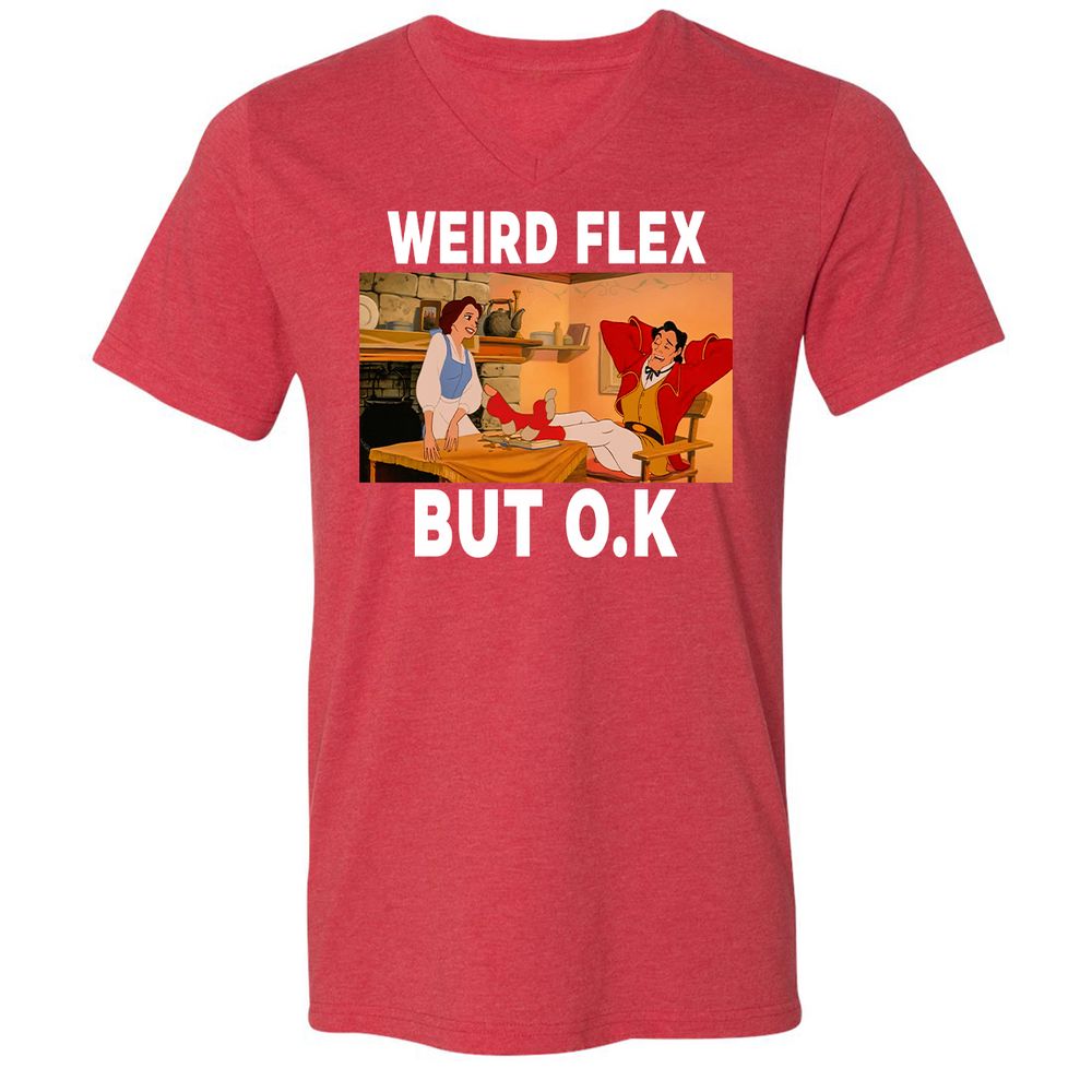 Unisex V-Neck T-Shirt - NL6KW4KF - Heather Red - 16
