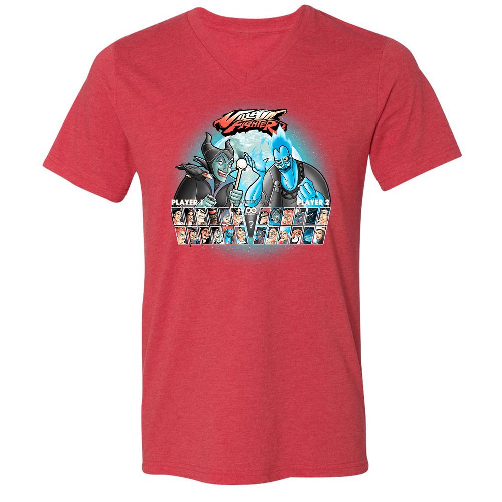 Unisex V-Neck T-Shirt - 8XSZQCSQ - Heather Red - 16