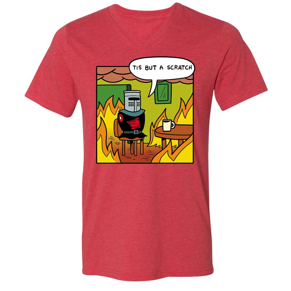 Unisex V-Neck T-Shirt - B2739Q57 - Heather Red - 16