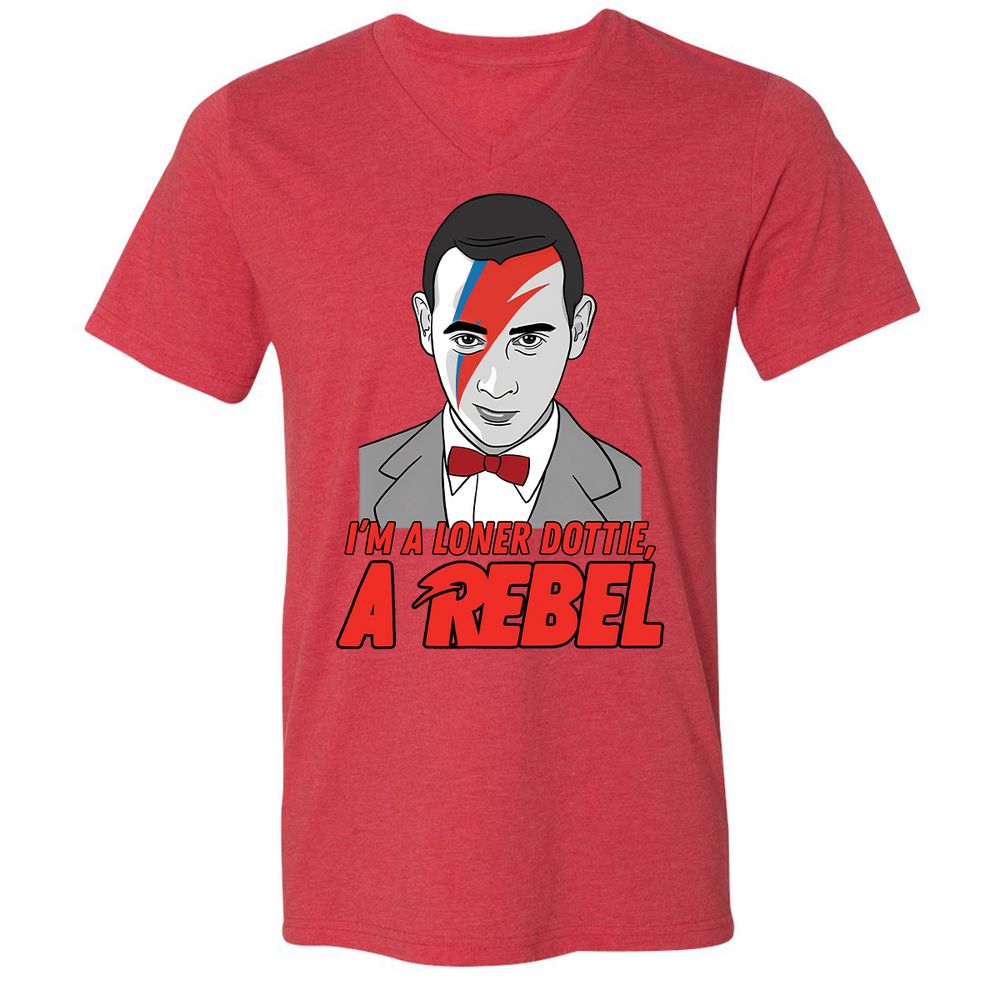 Unisex V-Neck T-Shirt - GLNBK6ES - Heather Red - 16