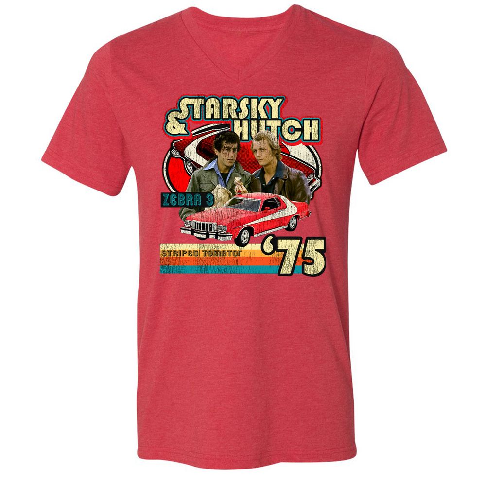 Unisex V-Neck T-Shirt - WKST1ZDU - Heather Red - 16