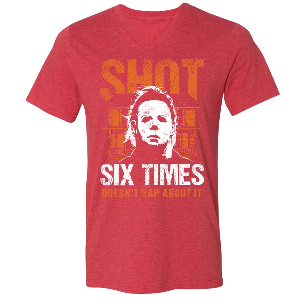 Unisex V-Neck T-Shirt - Y3UJ7AVT - Heather Red - 16