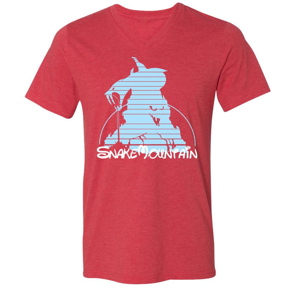 Unisex V-Neck T-Shirt - 6XKA2UXM - Heather Red - 16