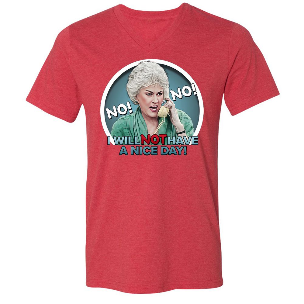 Unisex V-Neck T-Shirt - 9KC6FHHR - Heather Red - 16