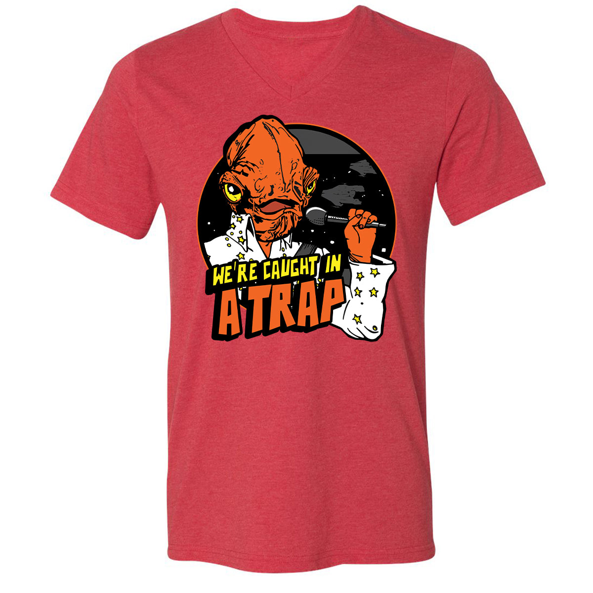 Unisex V-Neck T-Shirt - QXH12TQ2 - Heather Red - 16