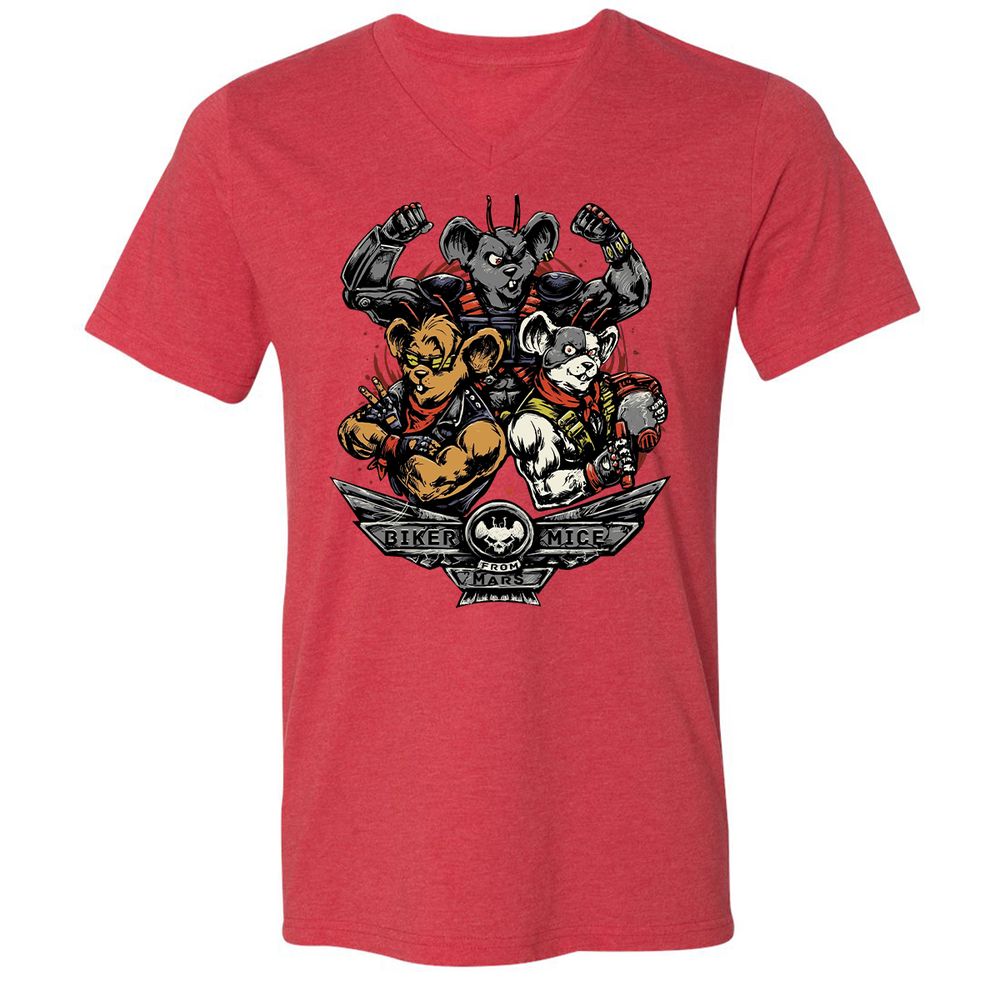 Unisex V-Neck T-Shirt - Z51R8RRB - Heather Red - 16