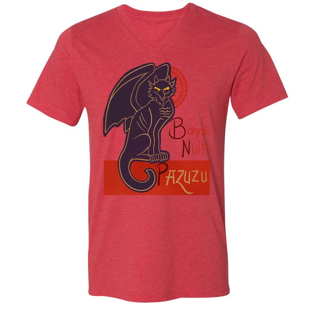 Unisex V-Neck T-Shirt - NJ9ZNWKN - Heather Red - 16