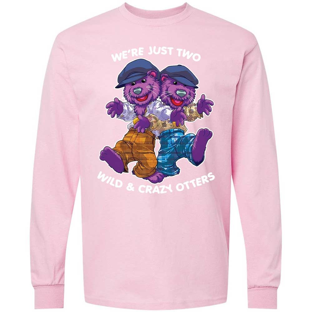 Two wild & crazy otters - Light Pink - 16