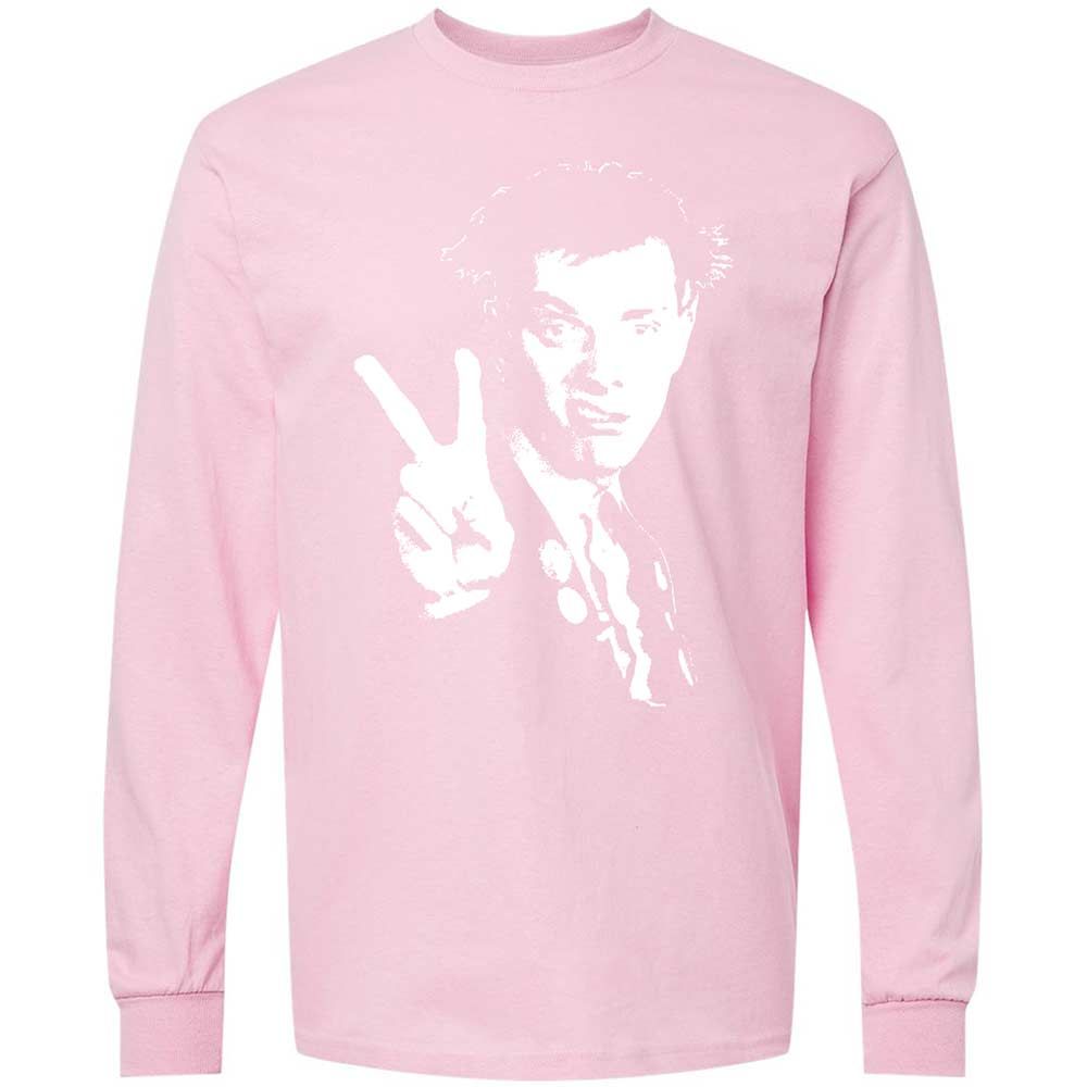 Long Sleeve T-Shirt - Black - Light Pink - 16