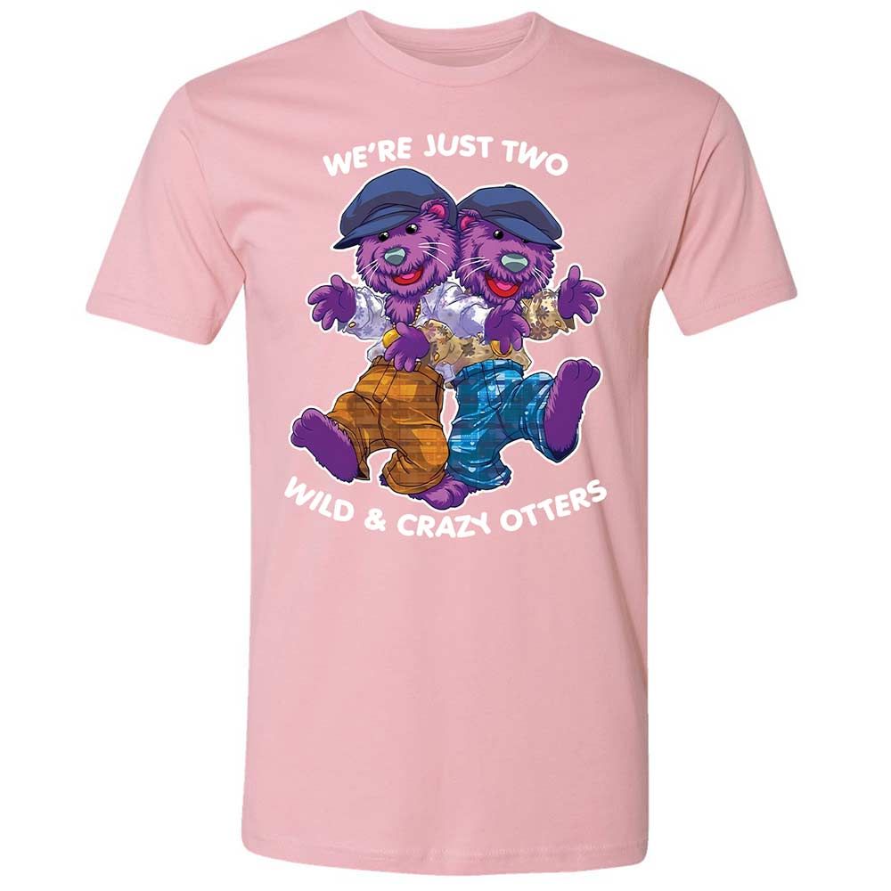 Two wild & crazy otters - Light Pink - 16