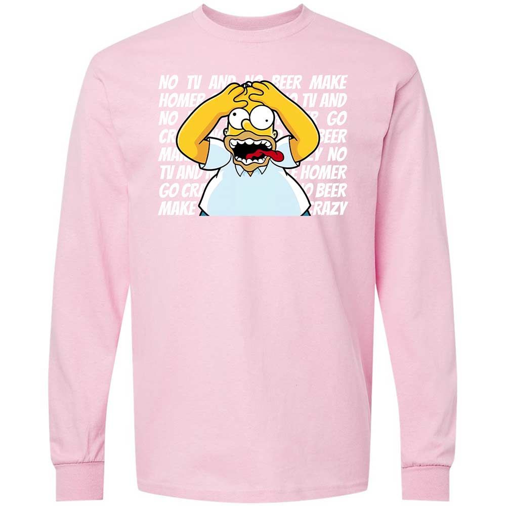 No TV and No Beer Make Homer Go Crazy - Light Pink - 16