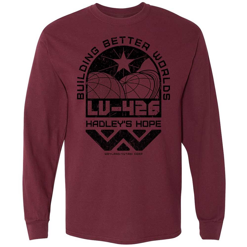 Long Sleeve T-Shirt - NHFJKE58 - Maroon - 16