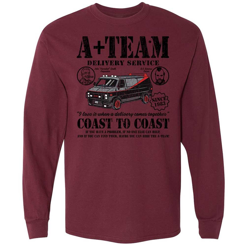 Long Sleeve T-Shirt - X3Z2EW35 - Maroon - 16