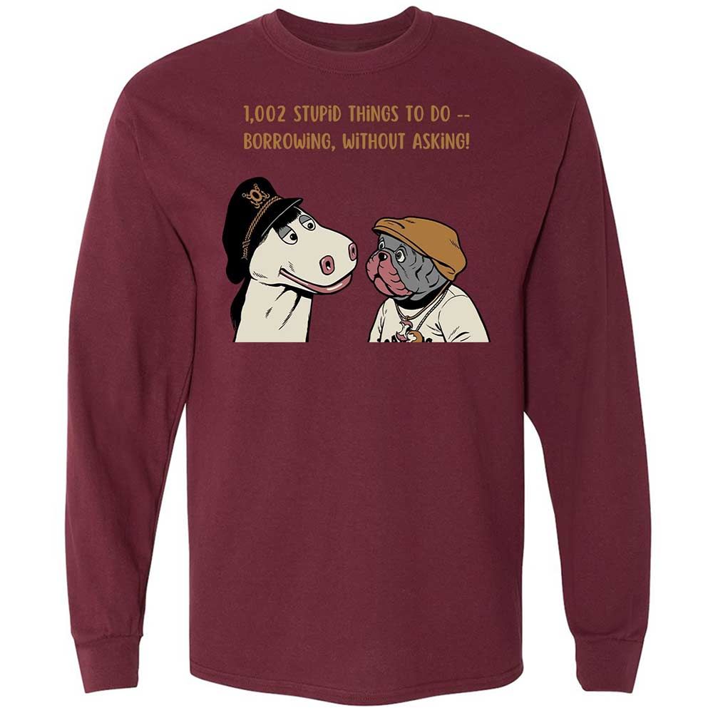 Long Sleeve T-Shirt - EM71BH8F - Maroon - 16