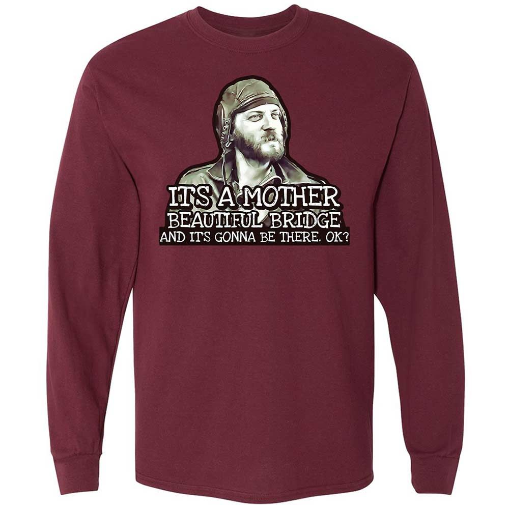 Long Sleeve T-Shirt - LUVKTDNF - Maroon - 16
