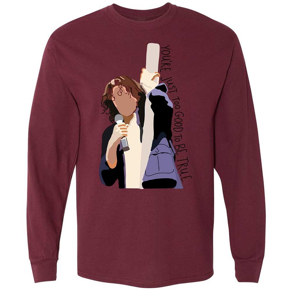 Long Sleeve T-Shirt - B1E4SJT9 - Maroon - 16
