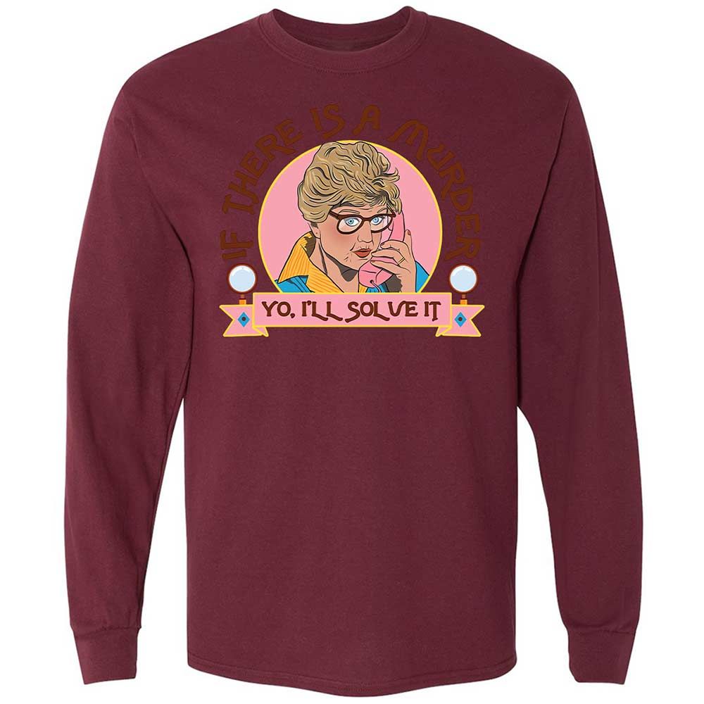 Long Sleeve T-Shirt - GBRQMV87 - Maroon - 16