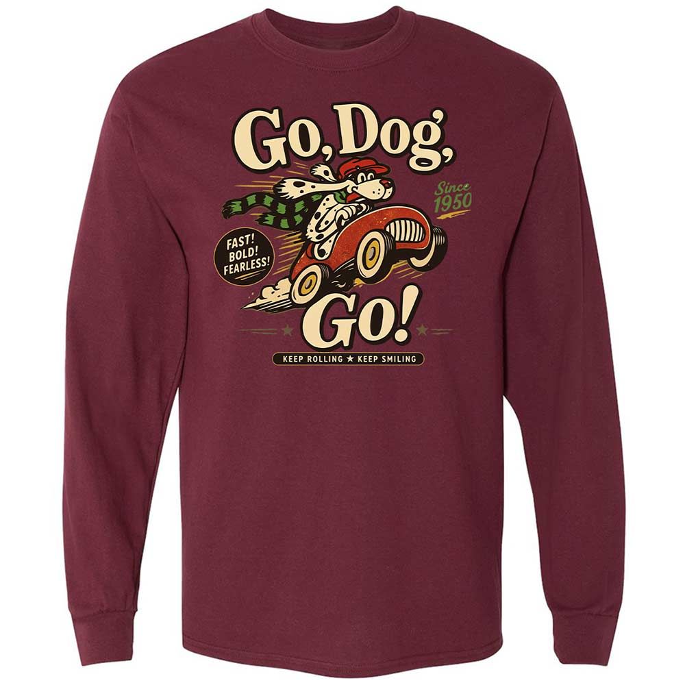 Long Sleeve T-Shirt - KHWPR9U3 - Maroon - 16