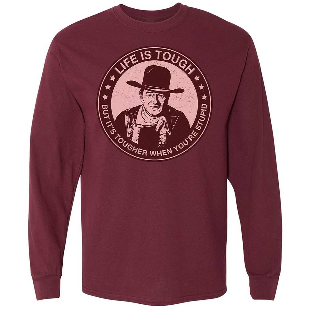 Long Sleeve T-Shirt - E6ZMKBBC - Maroon - 16
