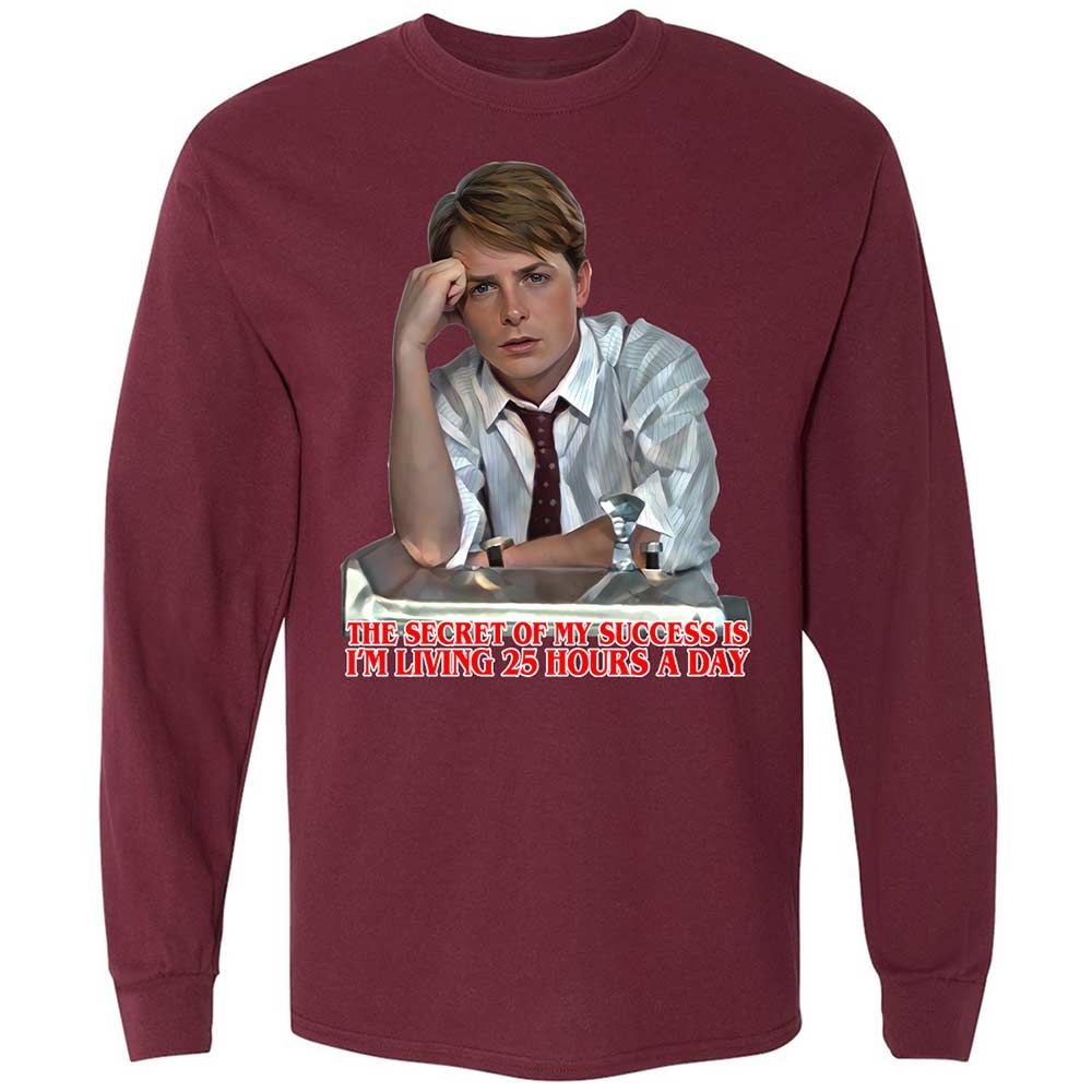 Long Sleeve T-Shirt - 5G84WDS9 - Maroon - 16