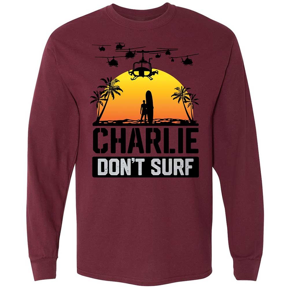 Long Sleeve T-Shirt - XJR6FW9M - Maroon - 16