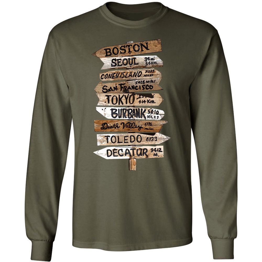 Long Sleeve T-Shirt - X736DFTP - Military Green - 16