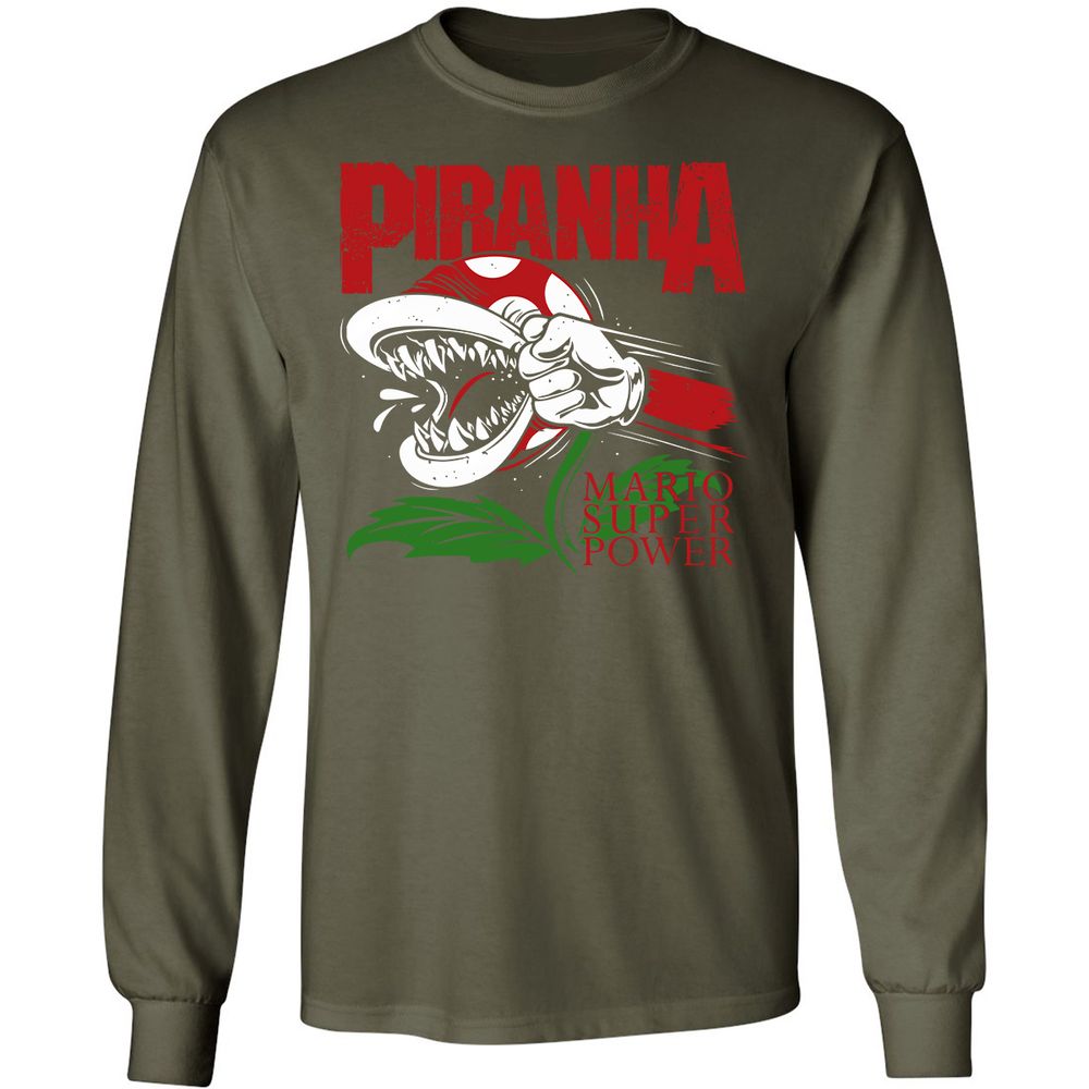 Long Sleeve T-Shirt - QLFV4WDF - Military Green - 16