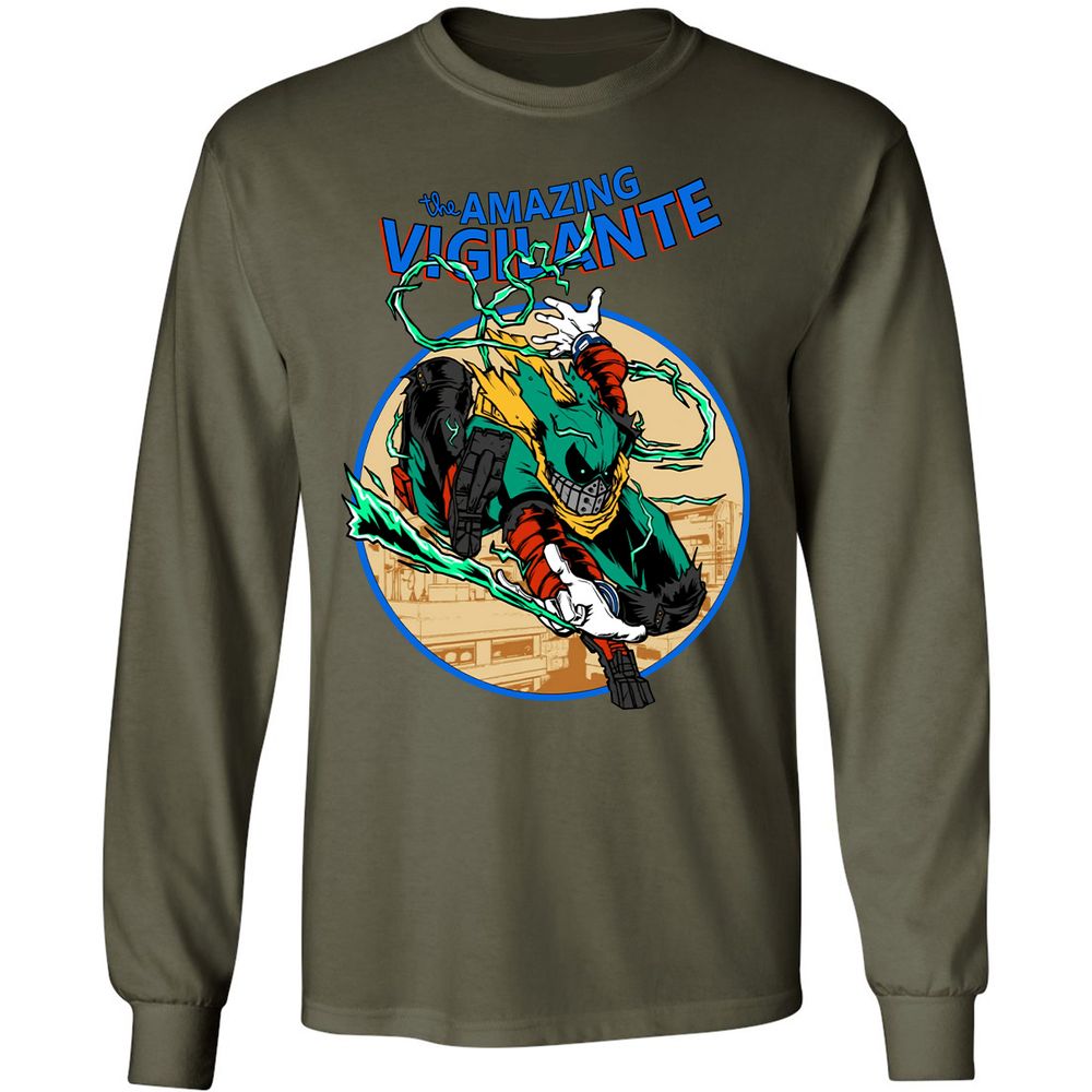 Long Sleeve T-Shirt - JH7QE9KF - Military Green - 16