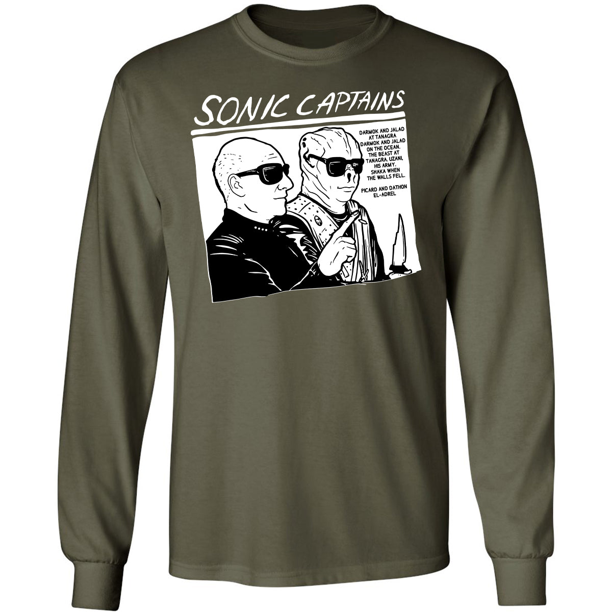 Long Sleeve T-Shirt - W8GXFZ64 - Military Green - 16