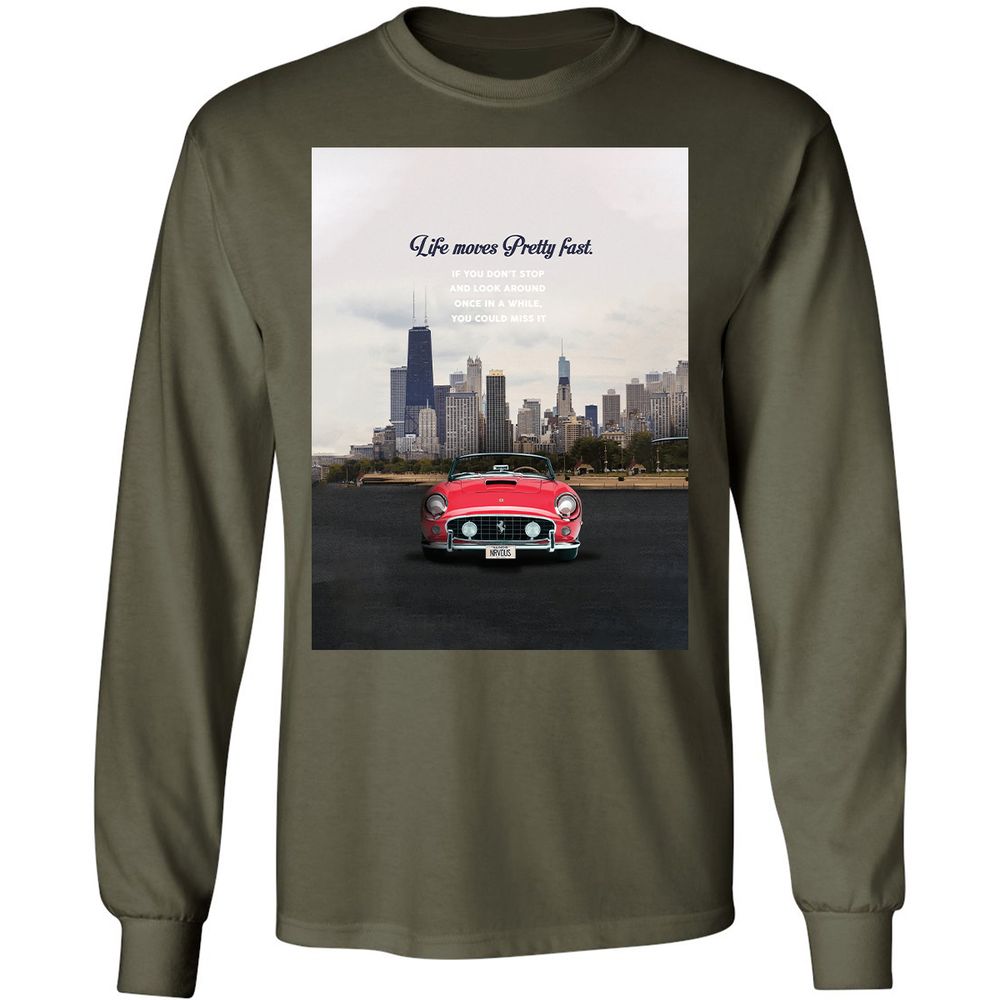 Long Sleeve T-Shirt - YK5LF7D9 - Military Green - 16