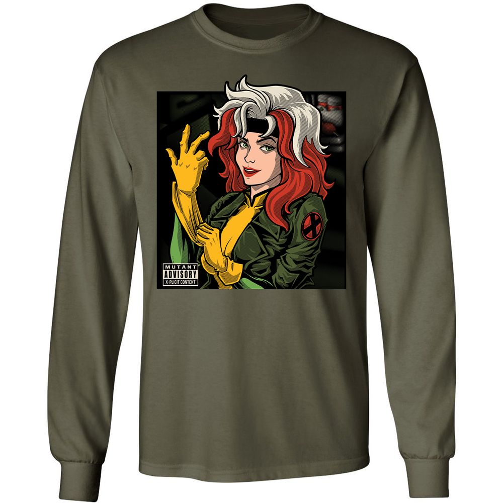 Long Sleeve T-Shirt - V7QJCZW4 - Military Green - 16