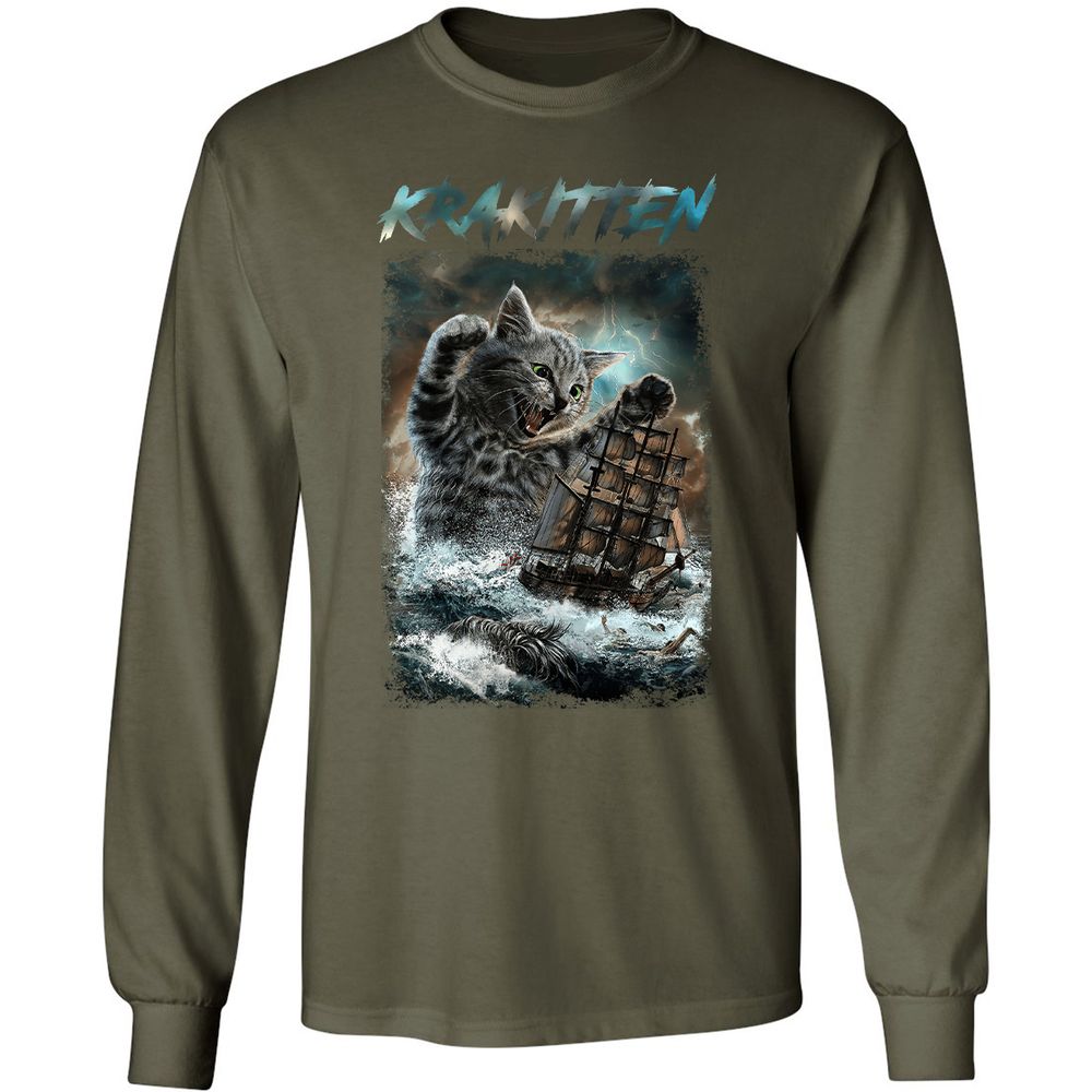 Long Sleeve T-Shirt - U99XET3C - Military Green - 16