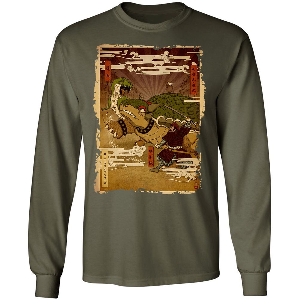 Long Sleeve T-Shirt - YGZP9CC4 - Military Green - 16