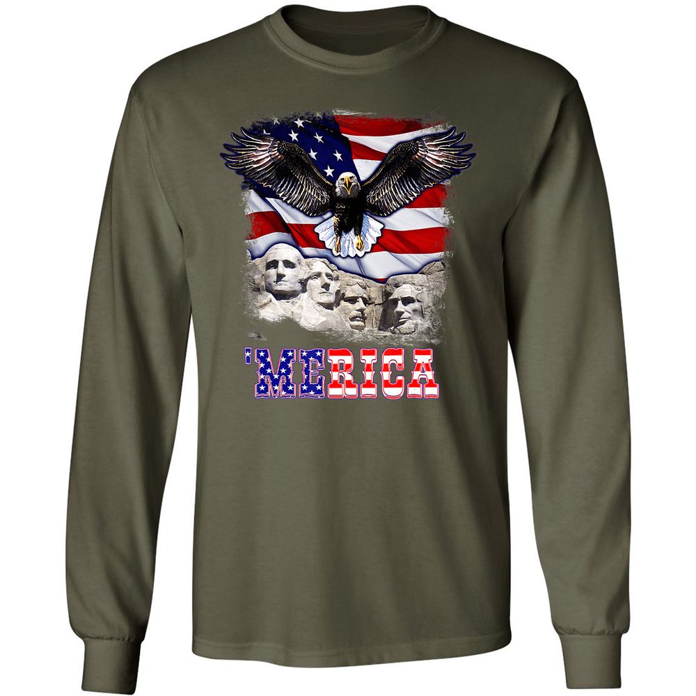 Long Sleeve T-Shirt - QQQL9VY6 - Military Green - 16