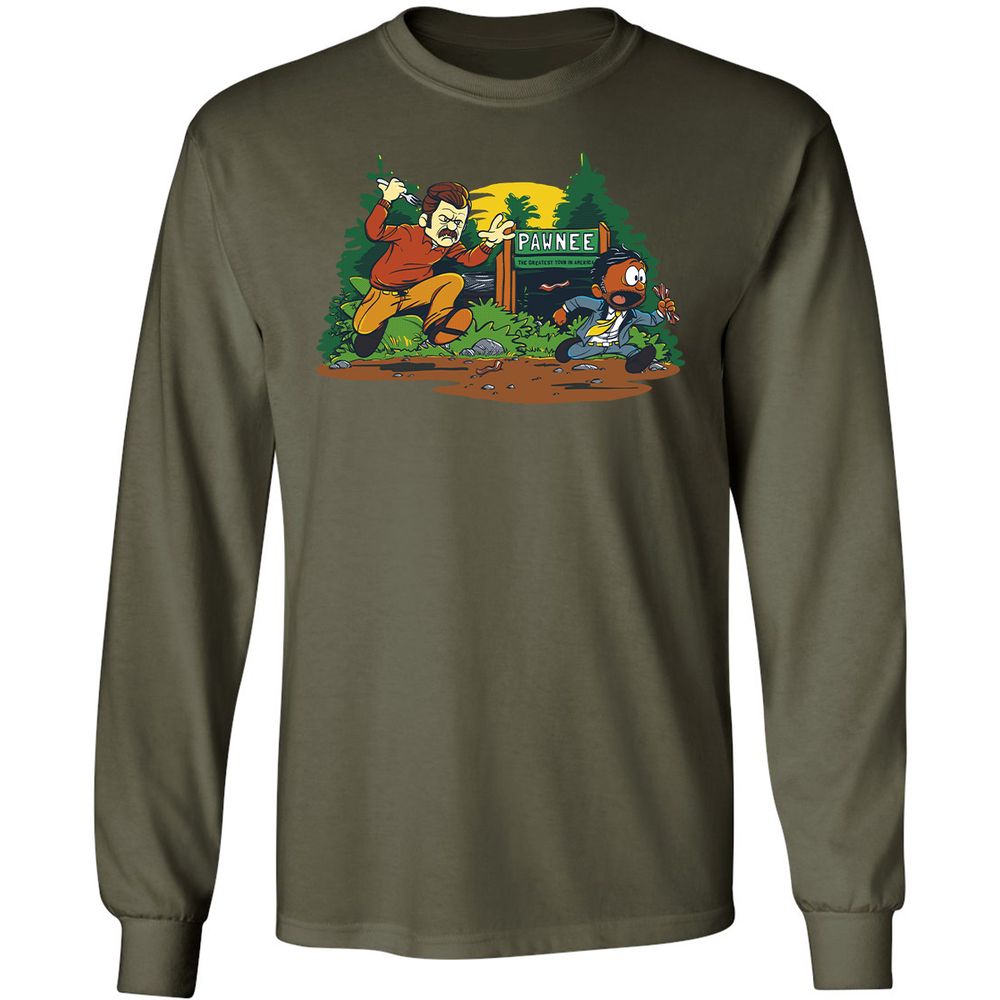 Long Sleeve T-Shirt - KHVZZC1U - Military Green - 16