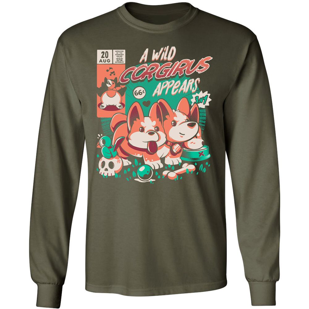 Long Sleeve T-Shirt - K7EAMQN4 - Military Green - 16