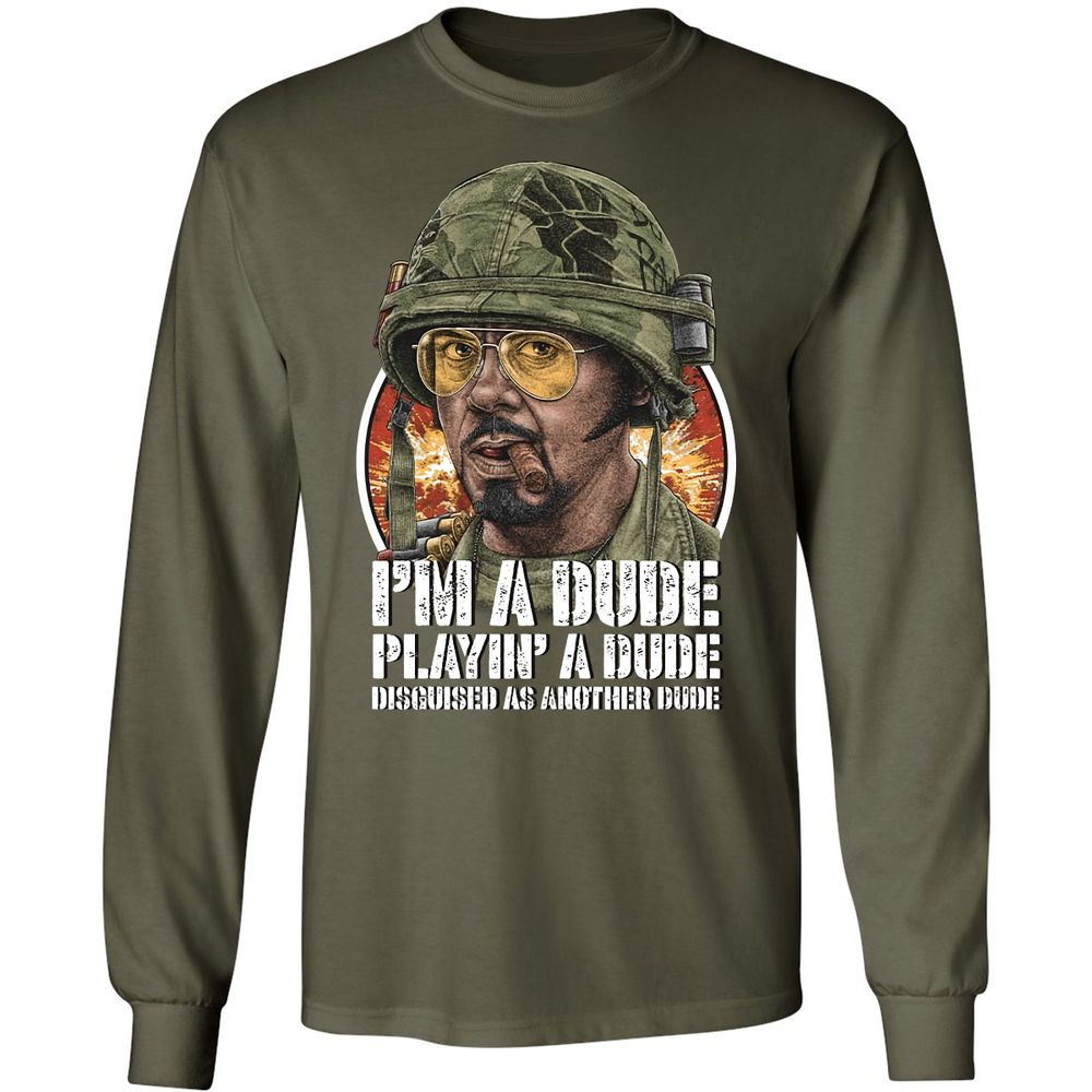 Long Sleeve T-Shirt - BBXZH7B9 - Military Green - 16