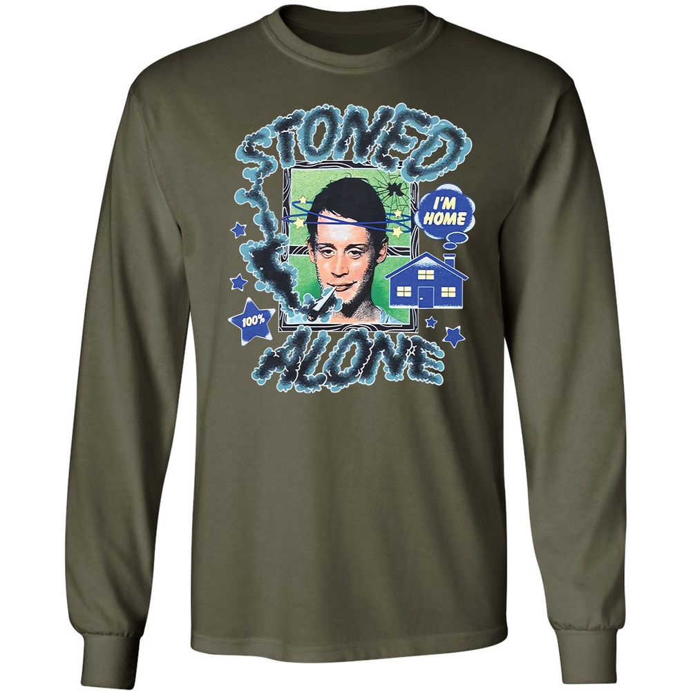 Stoned home alone - Military Green - 16