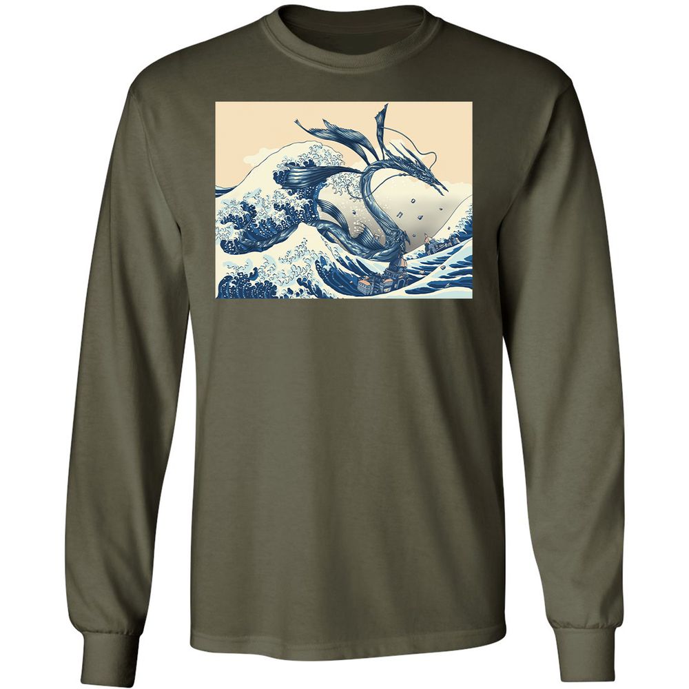Long Sleeve T-Shirt - X38H73FF - Military Green - 16